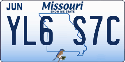MO license plate YL6S7C