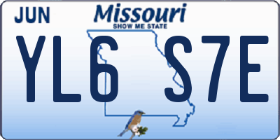 MO license plate YL6S7E