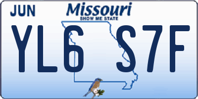 MO license plate YL6S7F