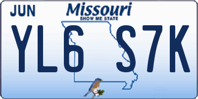 MO license plate YL6S7K