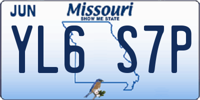 MO license plate YL6S7P