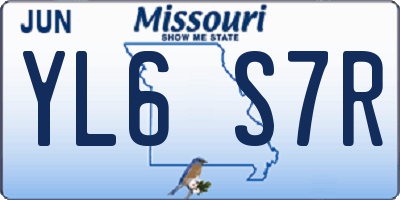 MO license plate YL6S7R
