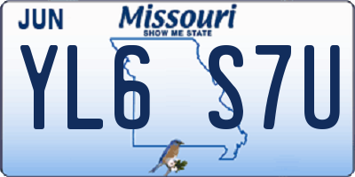 MO license plate YL6S7U
