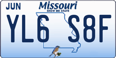 MO license plate YL6S8F