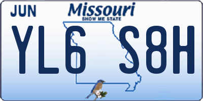 MO license plate YL6S8H