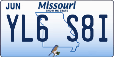 MO license plate YL6S8I