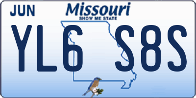 MO license plate YL6S8S