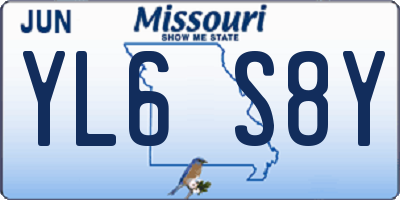 MO license plate YL6S8Y