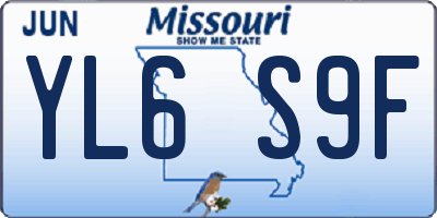 MO license plate YL6S9F
