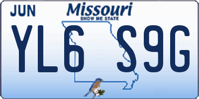 MO license plate YL6S9G