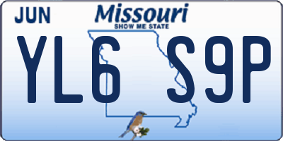 MO license plate YL6S9P