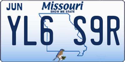 MO license plate YL6S9R