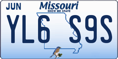 MO license plate YL6S9S