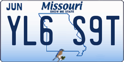 MO license plate YL6S9T
