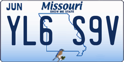 MO license plate YL6S9V