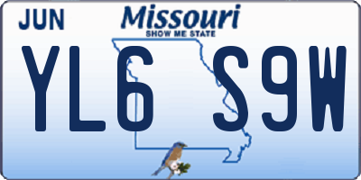 MO license plate YL6S9W