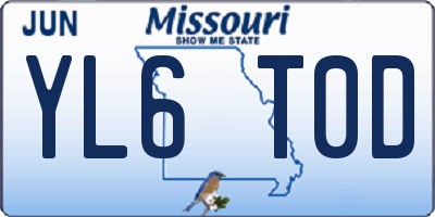 MO license plate YL6T0D