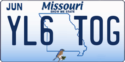 MO license plate YL6T0G