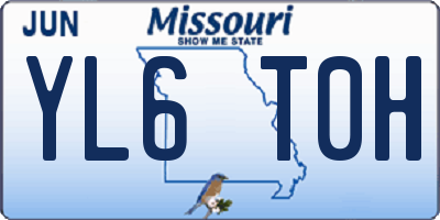 MO license plate YL6T0H