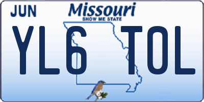 MO license plate YL6T0L