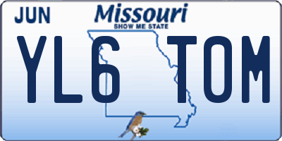 MO license plate YL6T0M