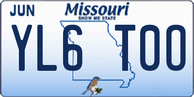 MO license plate YL6T0O