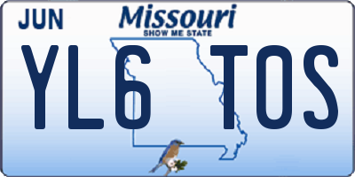 MO license plate YL6T0S