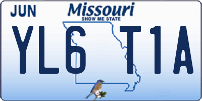 MO license plate YL6T1A