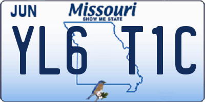 MO license plate YL6T1C