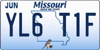 MO license plate YL6T1F