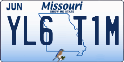 MO license plate YL6T1M