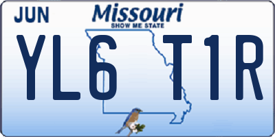 MO license plate YL6T1R