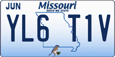 MO license plate YL6T1V
