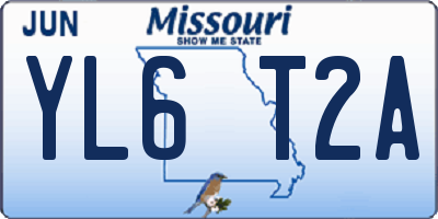 MO license plate YL6T2A