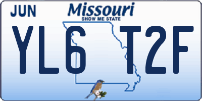 MO license plate YL6T2F
