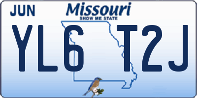 MO license plate YL6T2J