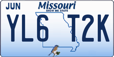MO license plate YL6T2K