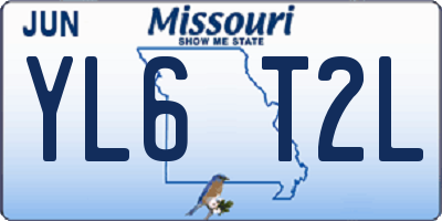 MO license plate YL6T2L