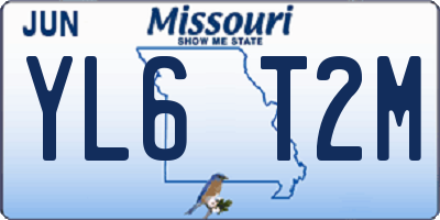 MO license plate YL6T2M