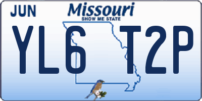 MO license plate YL6T2P
