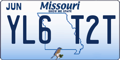 MO license plate YL6T2T