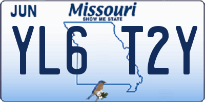 MO license plate YL6T2Y
