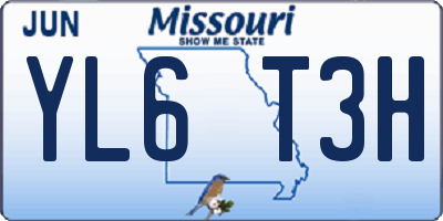 MO license plate YL6T3H