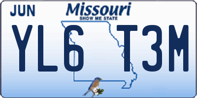 MO license plate YL6T3M