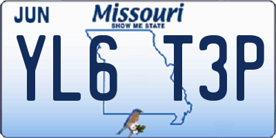 MO license plate YL6T3P
