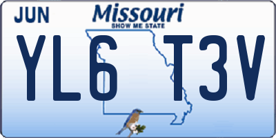 MO license plate YL6T3V