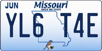 MO license plate YL6T4E