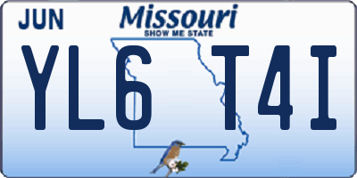 MO license plate YL6T4I