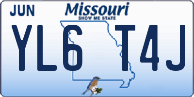 MO license plate YL6T4J