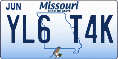 MO license plate YL6T4K